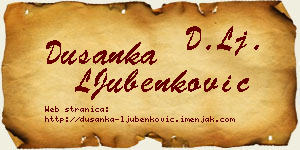 Dušanka LJubenković vizit kartica